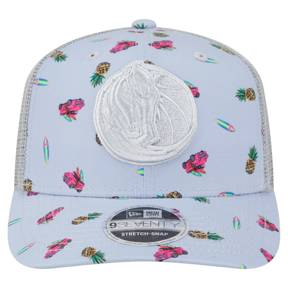 Dallas Mavericks Adventure Aloha Pattern 9SEVENTY Stretch-Snap Hat Light Blue/Gray