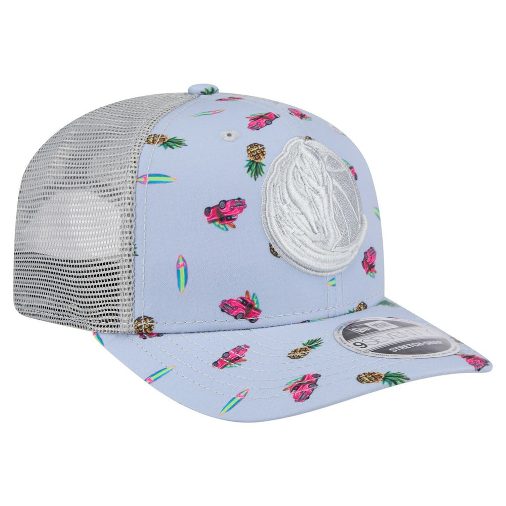 Dallas Mavericks Adventure Aloha Pattern 9SEVENTY Stretch-Snap Hat Light Blue/Gray