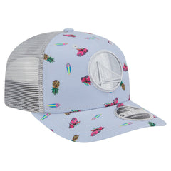 Golden State Warriors Adventure Aloha Pattern 9SEVENTY Stretch-Snap Hat Light Blue/Gray