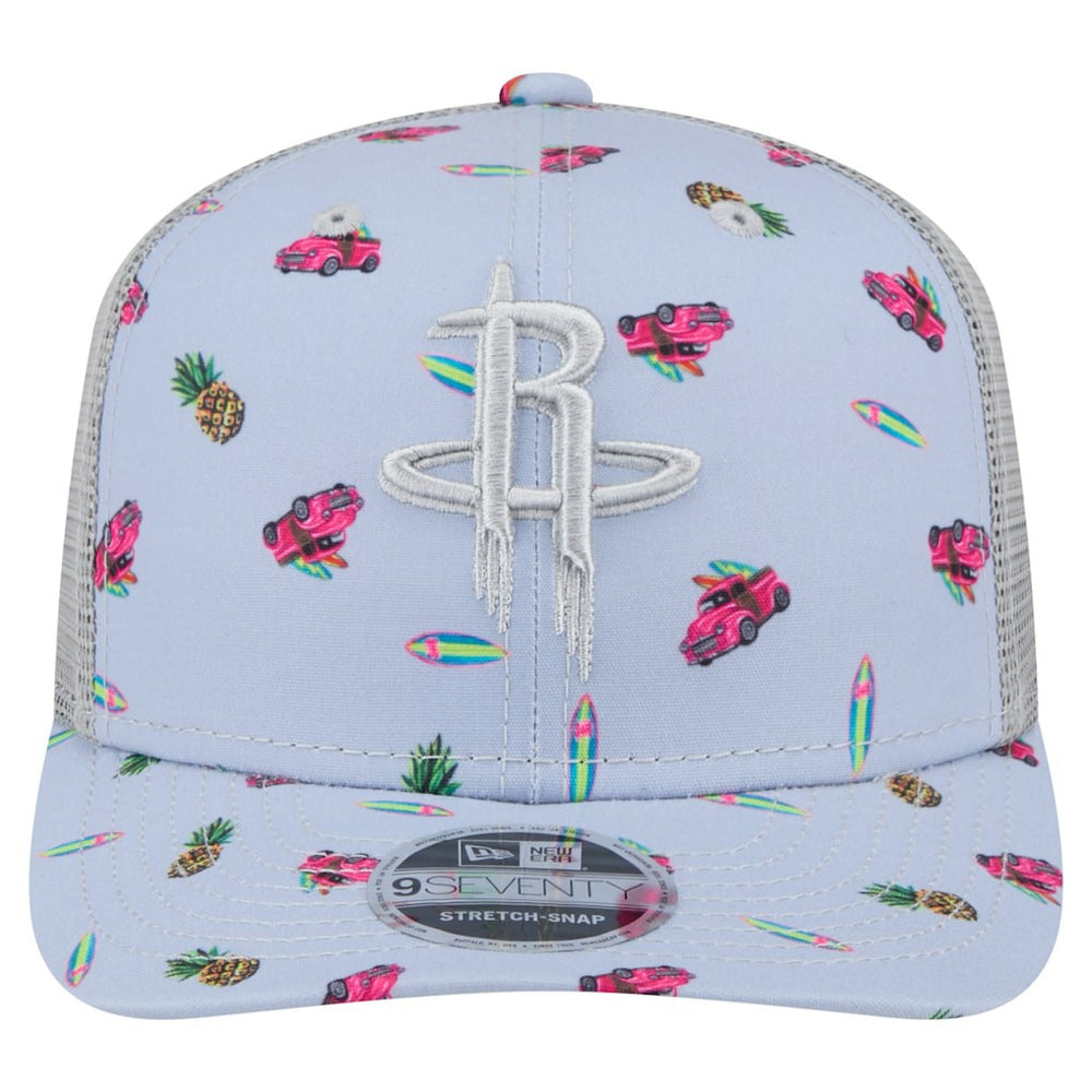 Houston Rockets Adventure Aloha Pattern 9SEVENTY Stretch-Snap Hat Light Blue/Gray