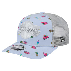 Los Angeles Lakers Adventure Aloha Pattern 9SEVENTY Stretch-Snap Hat Light Blue/Gray