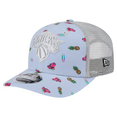 New York Knicks Adventure Aloha Pattern 9SEVENTY Stretch-Snap Hat Light Blue/Gray