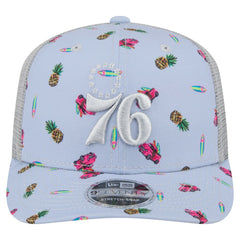 Philadelphia 76ers Adventure Aloha Pattern 9SEVENTY Stretch-Snap Hat Light Blue/Gray