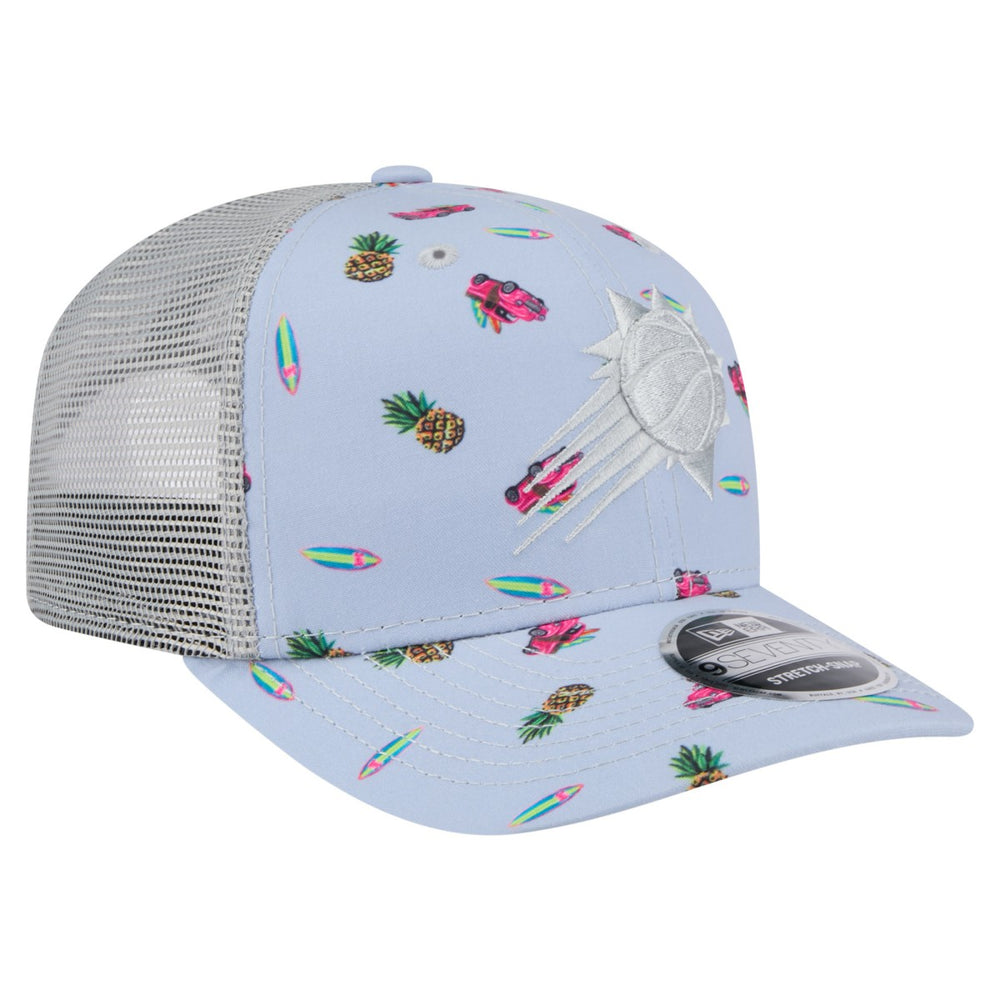 Phoenix Suns Adventure Aloha Pattern 9SEVENTY Stretch-Snap Hat Light Blue/Gray
