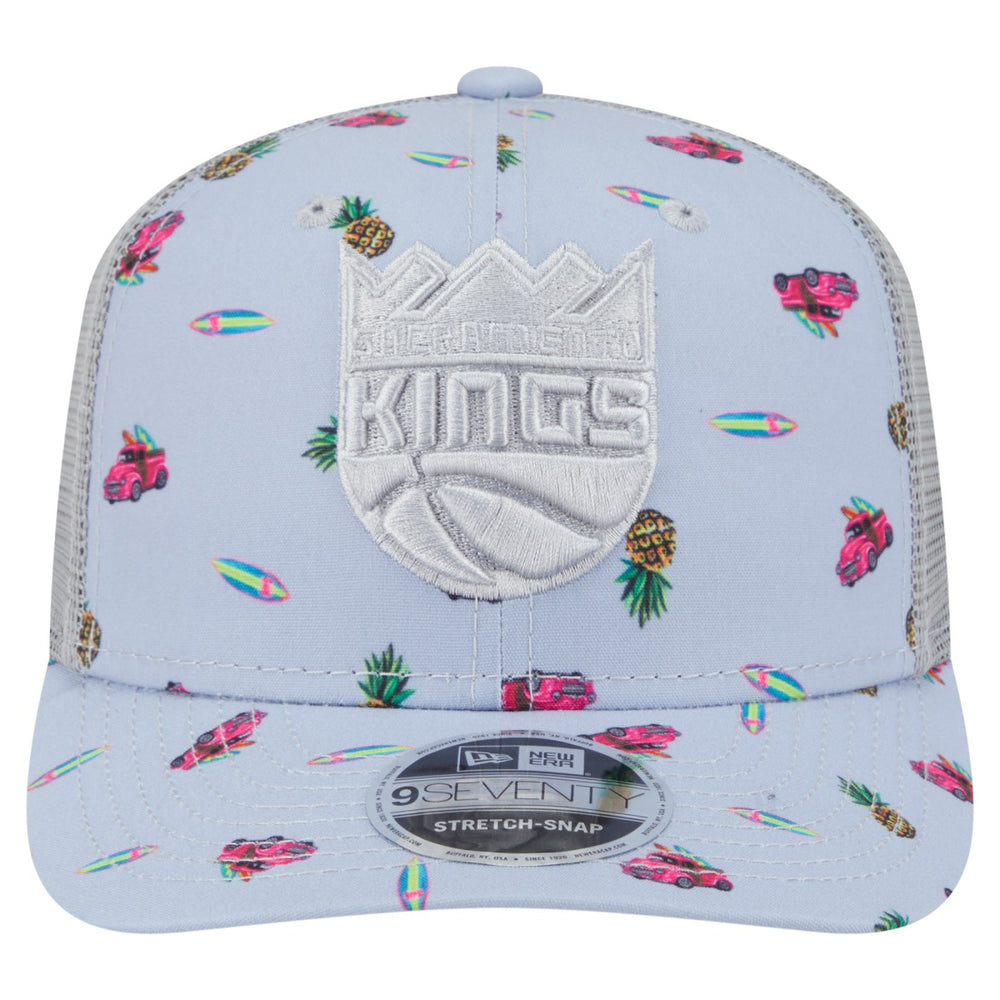 Sacramento Kings Adventure Aloha Pattern 9SEVENTY Stretch-Snap Hat Light Blue/Gray