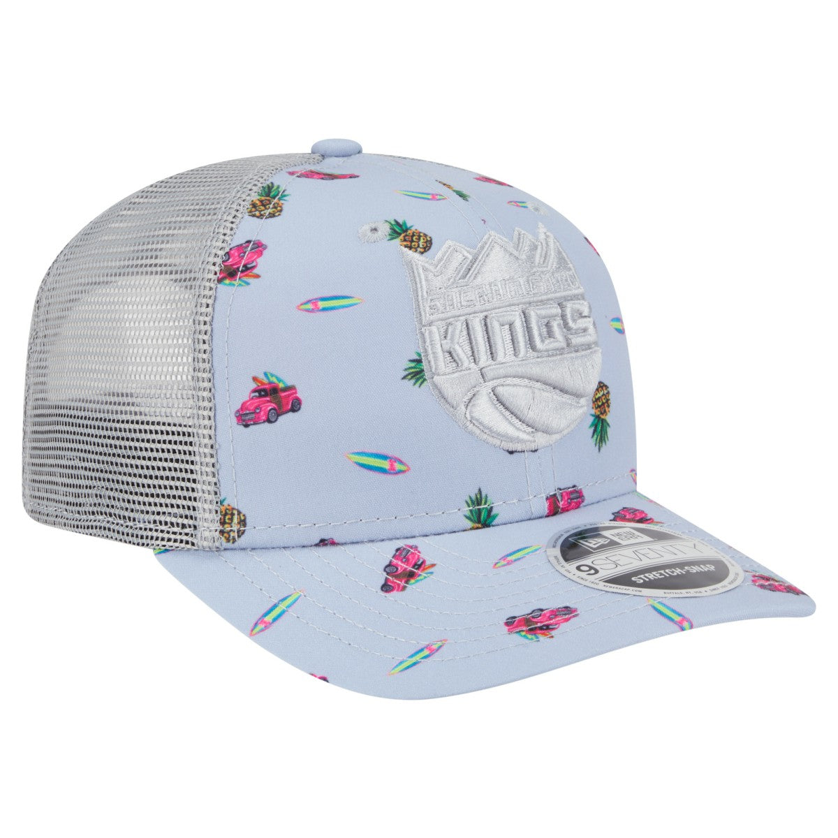 Sacramento Kings Adventure Aloha Pattern 9SEVENTY Stretch-Snap Hat Light Blue/Gray