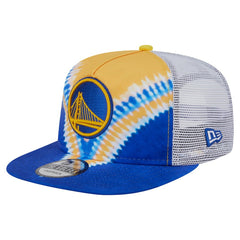 Golden State Warriors Throwback Dye Golfer Snapback Hat Royal/Gold