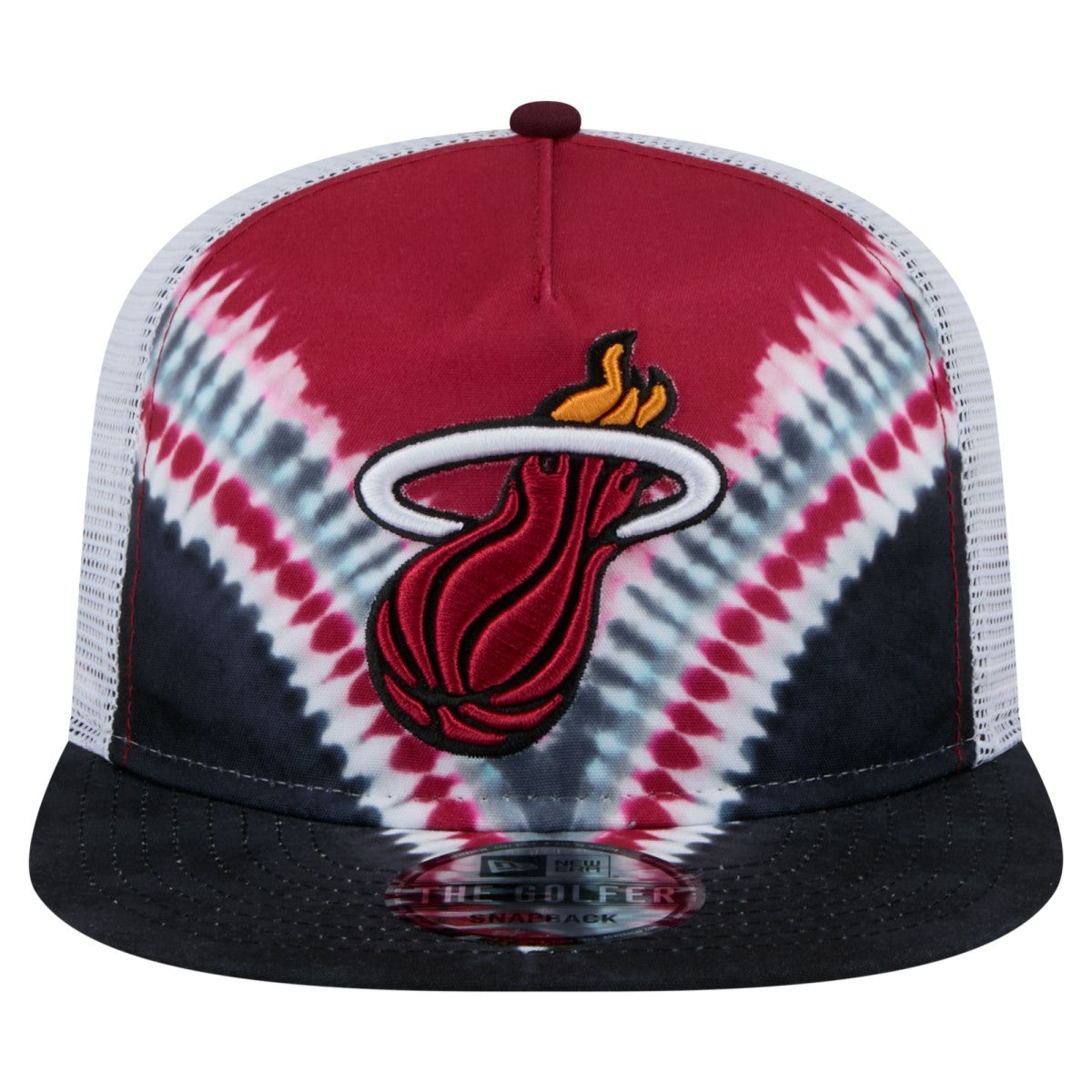 Miami Heat Throwback Dye Golfer Snapback Hat Black/Red