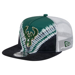 Milwaukee Bucks Throwback Dye Golfer Snapback Hat Black/Hunter Green