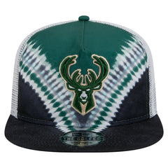 Milwaukee Bucks Throwback Dye Golfer Snapback Hat Black/Hunter Green