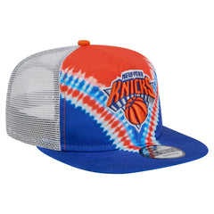 New York Knicks Throwback Dye Golfer Snapback Hat Blue/Orange