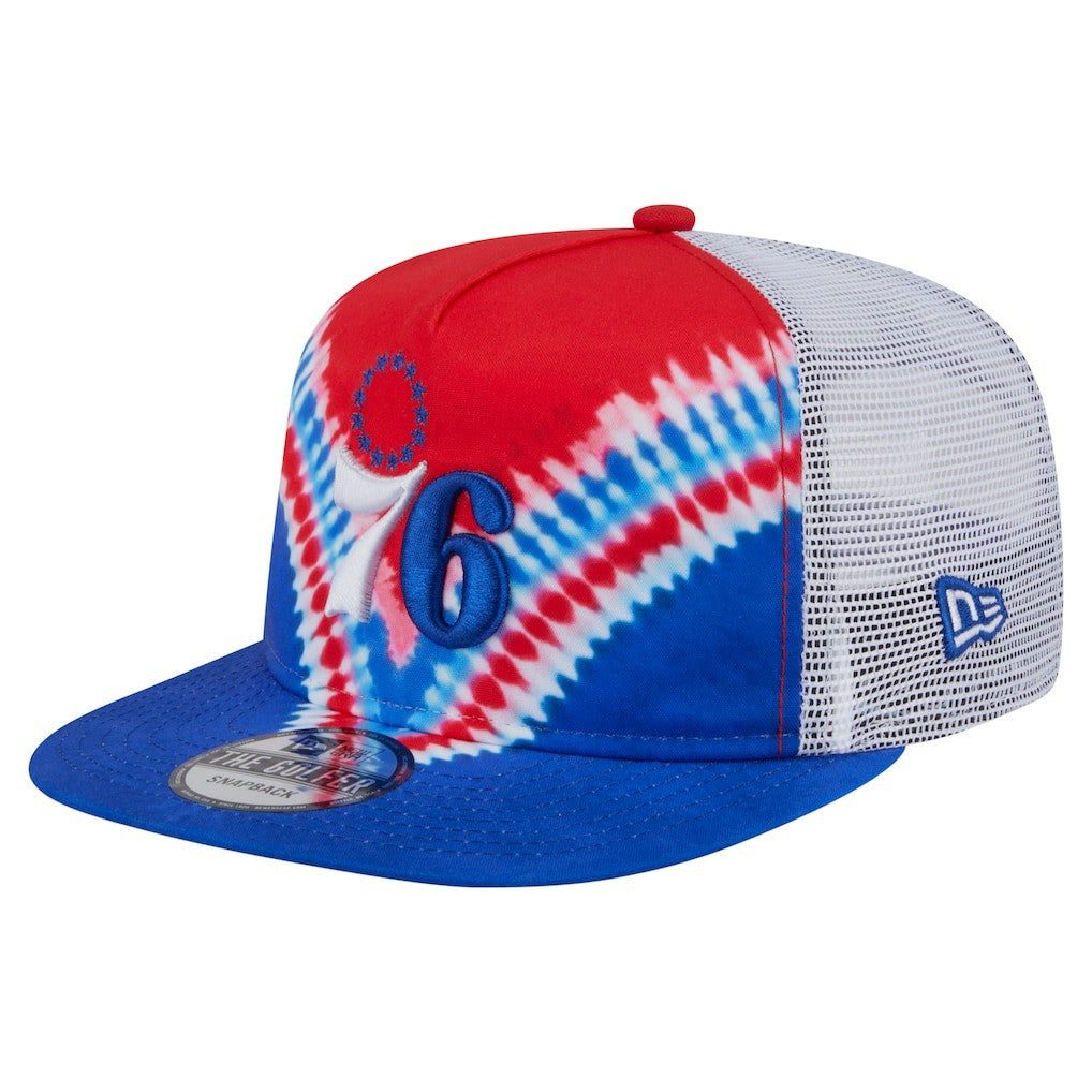 Philadelphia 76ers Throwback Dye Golfer Snapback Hat Royal/Red