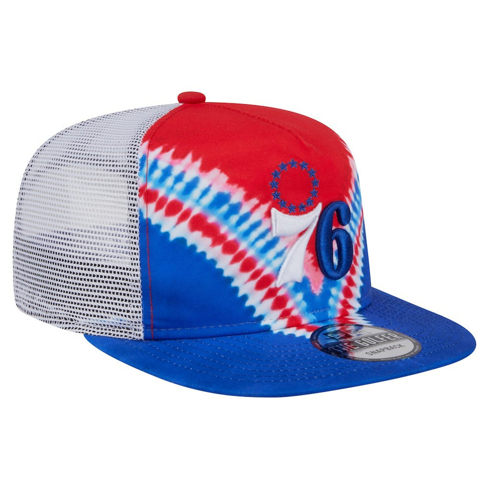 Philadelphia 76ers Throwback Dye Golfer Snapback Hat Royal/Red