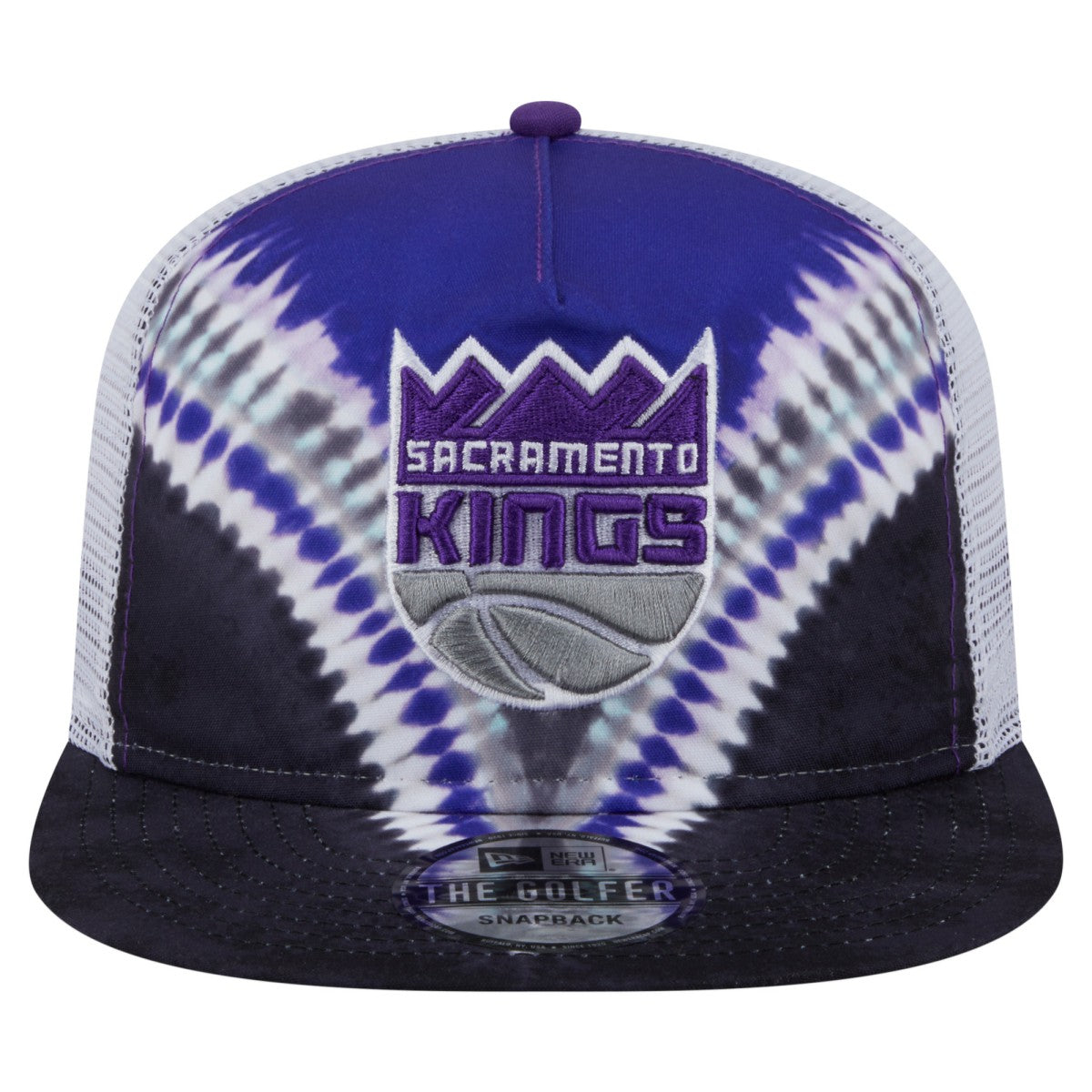 Sacramento Kings Throwback Dye Golfer Snapback Hat Black/Purple