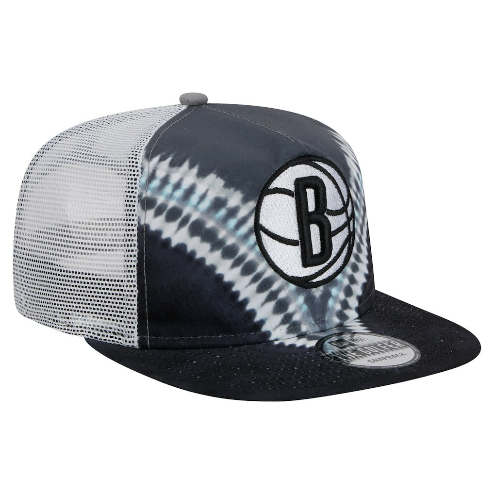 Brooklyn Nets Throwback Dye Golfer Snapback Hat Black/Gray