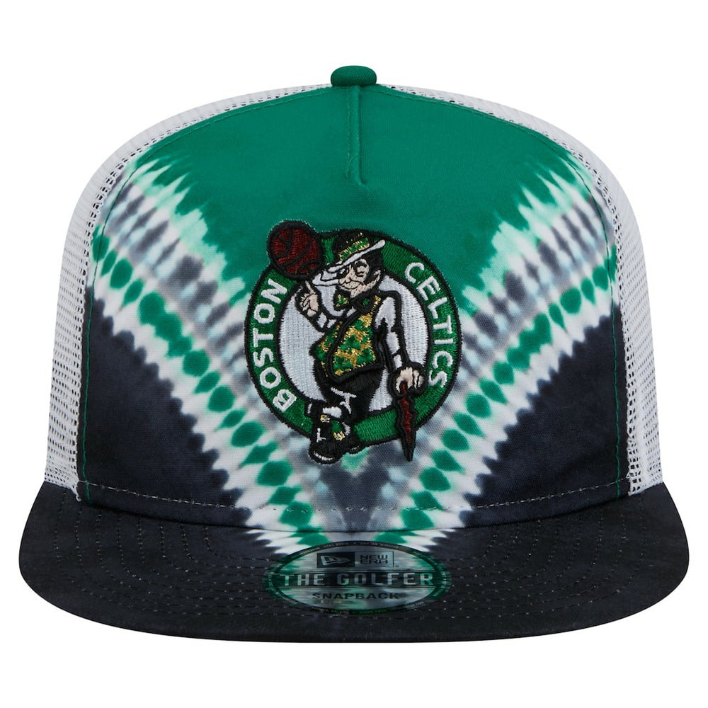 Boston Celtics Throwback Dye Golfer Snapback Hat Black/Kelly Green