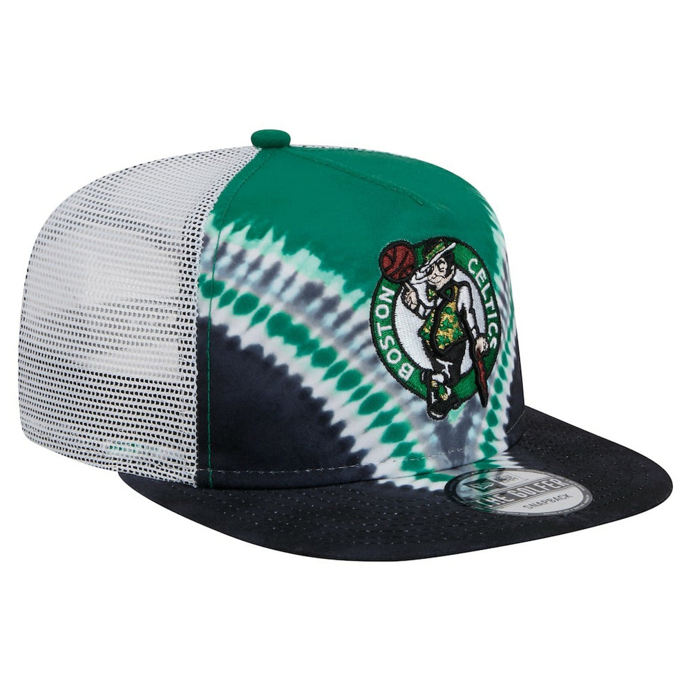 Boston Celtics Throwback Dye Golfer Snapback Hat Black/Kelly Green