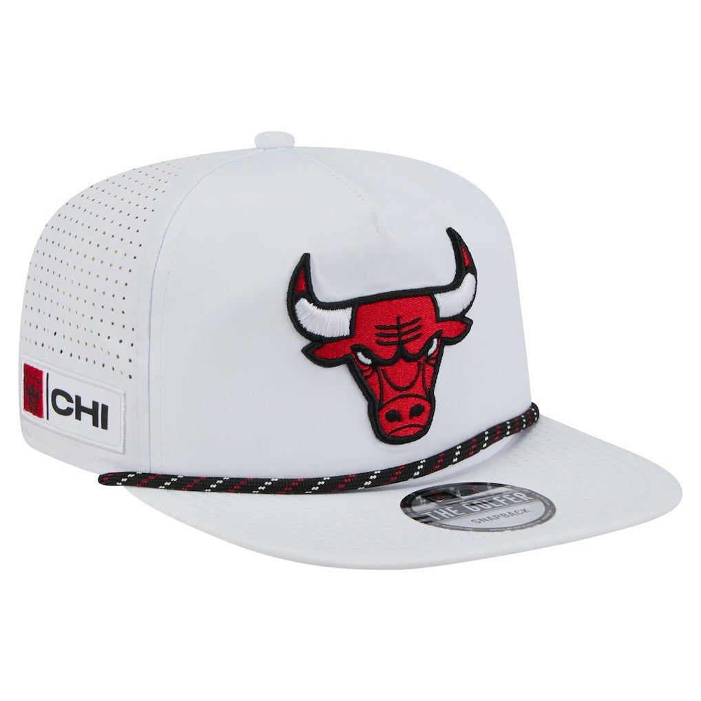 Chicago Bulls Performance Rope Golfer Adjustable Hat White