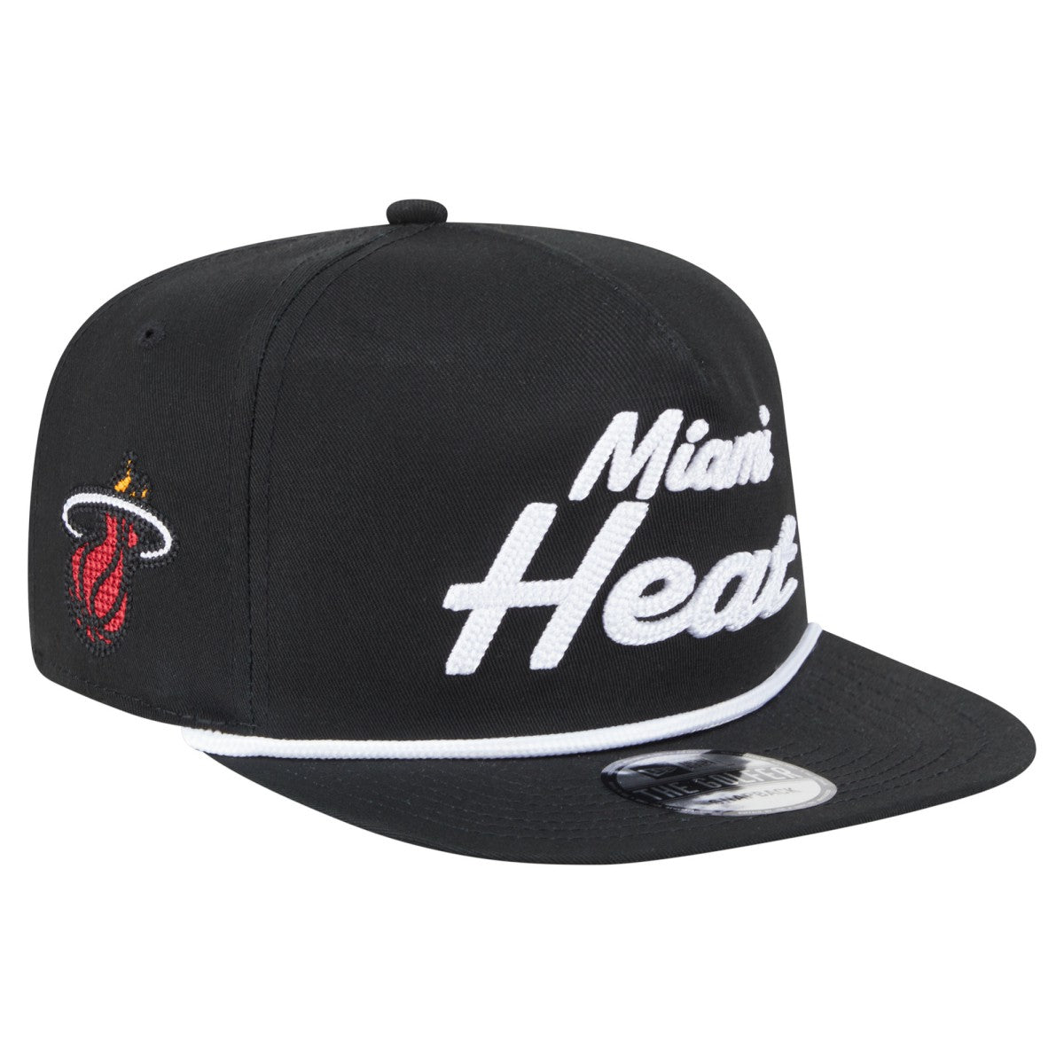Miami Heat Team Text Golfer Snapback Hat Black