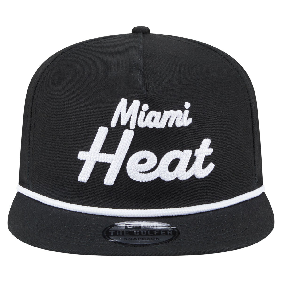 Miami Heat Team Text Golfer Snapback Hat Black