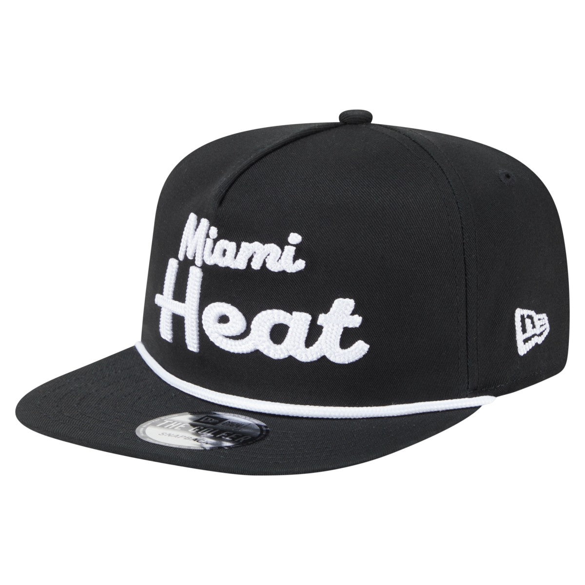 Miami Heat Team Text Golfer Snapback Hat Black