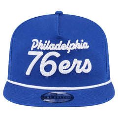 Philadelphia 76ers Team Text Golfer Snapback Hat Royal