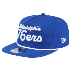 Philadelphia 76ers Team Text Golfer Snapback Hat Royal