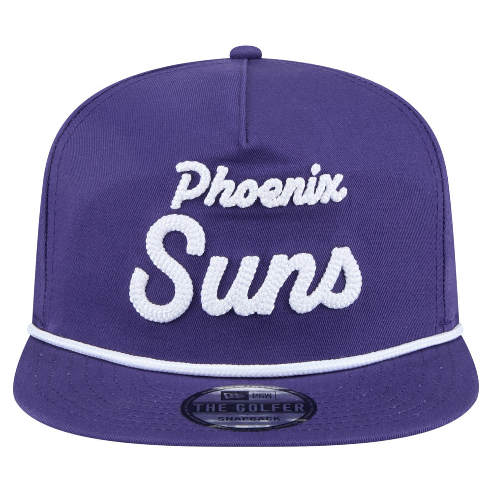 Phoenix Suns Team Text Golfer Snapback Hat Purple
