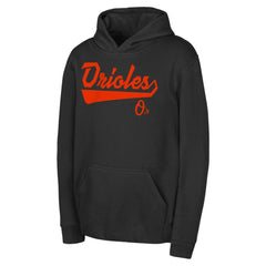 Baltimore Orioles Youth Tailor Made Fleece Pullover Hoodie - Black Hoodies