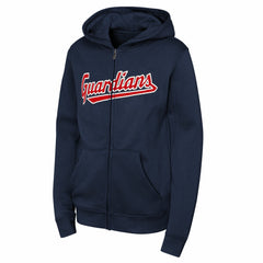 Cleveland Guardians Youth Wordmark Fleece Full-Zip Hoodie - Navy Hoodies