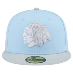 NHL Chicago Blackhawks New Era Color Pack Two-Tone 59FIFTY Fitted Hat - Light Blue/Gray