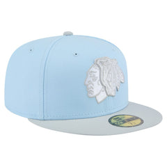 NHL Chicago Blackhawks New Era Color Pack Two-Tone 59FIFTY Fitted Hat - Light Blue/Gray