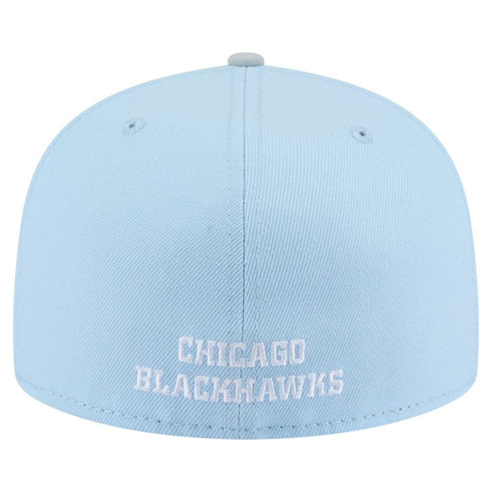 NHL Chicago Blackhawks New Era Color Pack Two-Tone 59FIFTY Fitted Hat - Light Blue/Gray