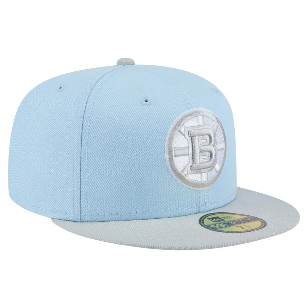 NHL Boston Bruins New Era Color Pack Two-Tone 59FIFTY Fitted Hat - Light Blue/Gray