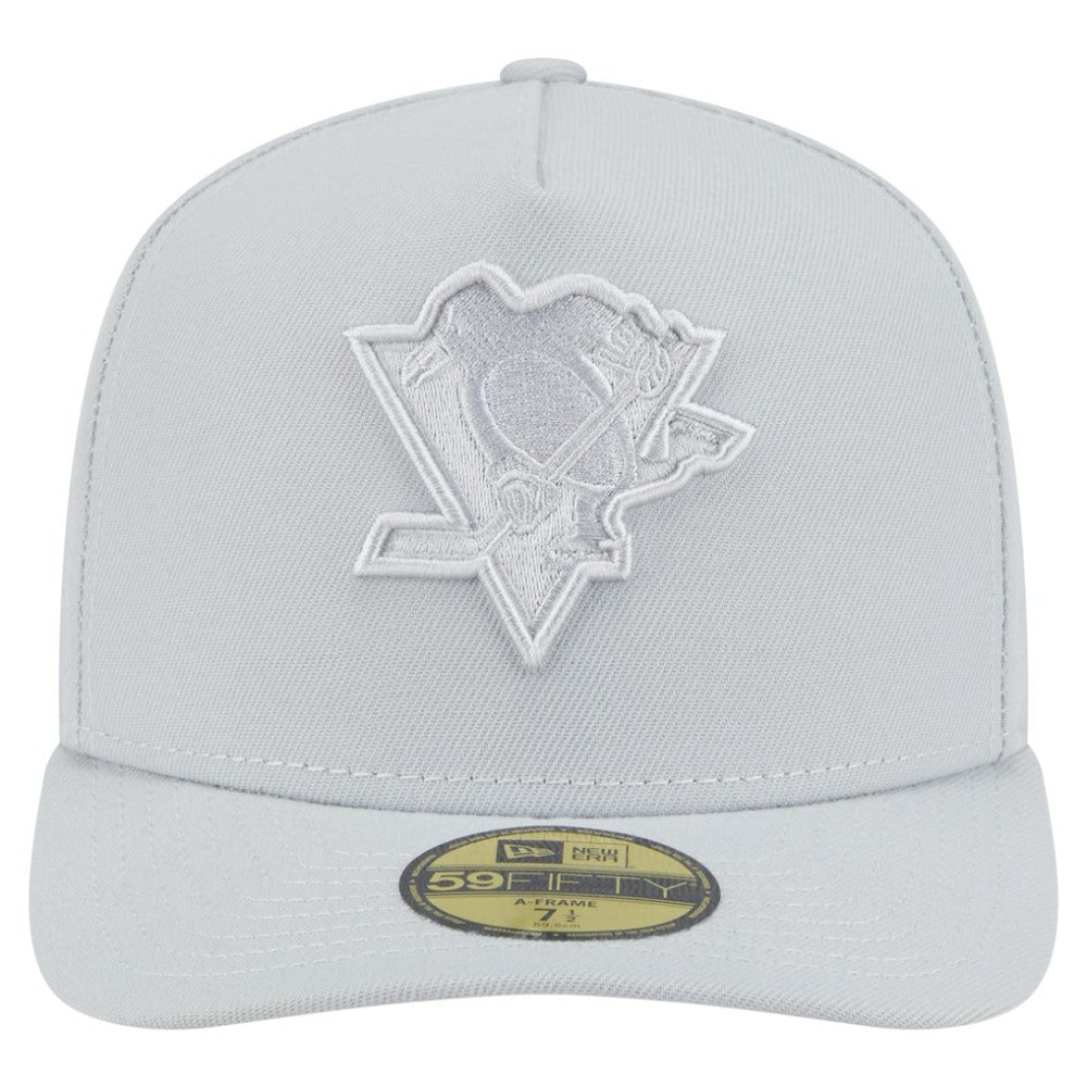 NHL Pittsburgh Penguins New Era Color Pack A-Frame 59FIFTY Fitted Hat - Gray