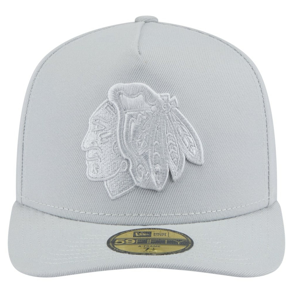 NHL Chicago Blackhawks New Era Color Pack A-Frame 59FIFTY Fitted Hat - Gray