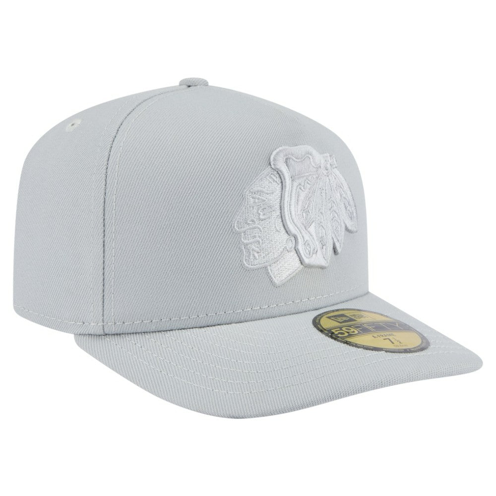 NHL Chicago Blackhawks New Era Color Pack A-Frame 59FIFTY Fitted Hat - Gray