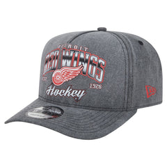 NHL Detroit Red Wings New Era Throwback Washed A-Frame Pre-Curved 9FIFTY Snapback Hat - Charcoal