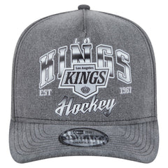 NHL Los Angeles Kings New Era Throwback Washed A-Frame Pre-Curved 9FIFTY Snapback Hat - Charcoal