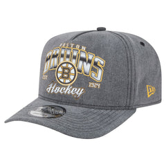 NHL Boston Bruins New Era Throwback Washed A-Frame Pre-Curved 9FIFTY Snapback Hat - Charcoal