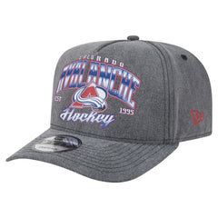 NHL Colorado Avalanche New Era Throwback Washed A-Frame Pre-Curved 9FIFTY Snapback Hat - Charcoal