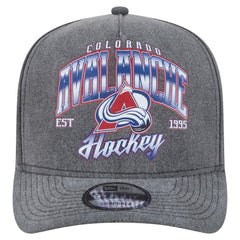 NHL Colorado Avalanche New Era Throwback Washed A-Frame Pre-Curved 9FIFTY Snapback Hat - Charcoal