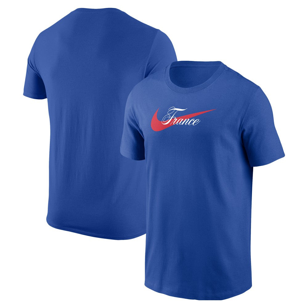 France National Team Team Wordmark Swoosh Core T-Shirt Royal