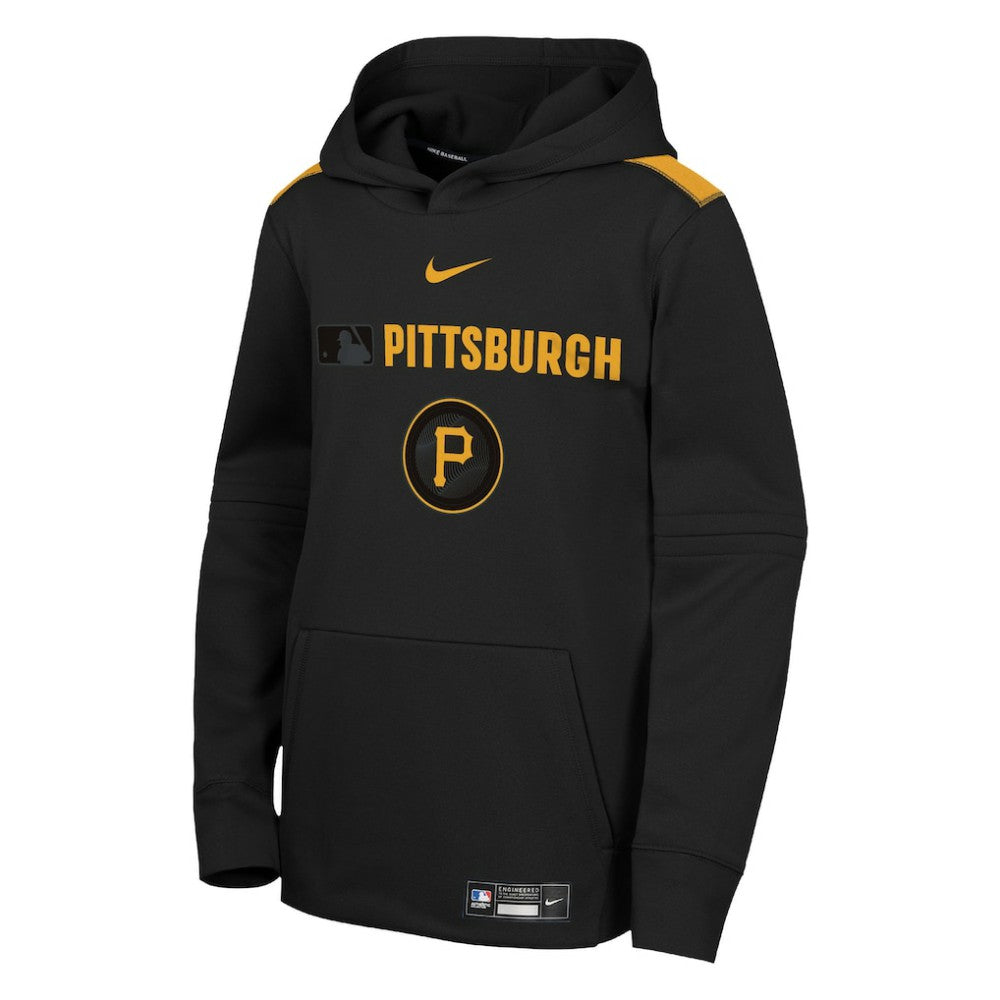 Pittsburgh Pirates Nike Youth City Connect Authentic Collection Performance Pullover Hoodie - Black Hoodies