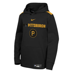 Pittsburgh Pirates Nike Youth City Connect Authentic Collection Performance Pullover Hoodie - Black Hoodies