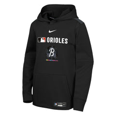 Baltimore Orioles Nike Youth City Connect Authentic Collection Performance Pullover Hoodie - Black Hoodies