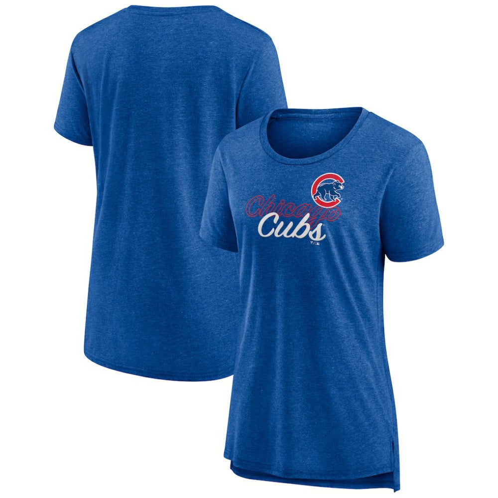 Chicago Cubs Women's Practice Time Tri-Blend T-Shirt - Royal T-shirts