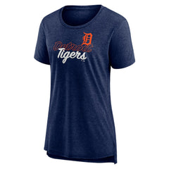 Detroit Tigers Women's Practice Time Tri-Blend T-Shirt - Navy T-shirts
