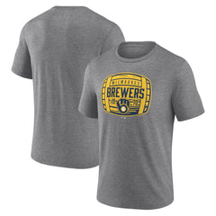 Milwaukee Brewers Barrel Tri-Blend T-Shirt - Heather Gray T-shirts