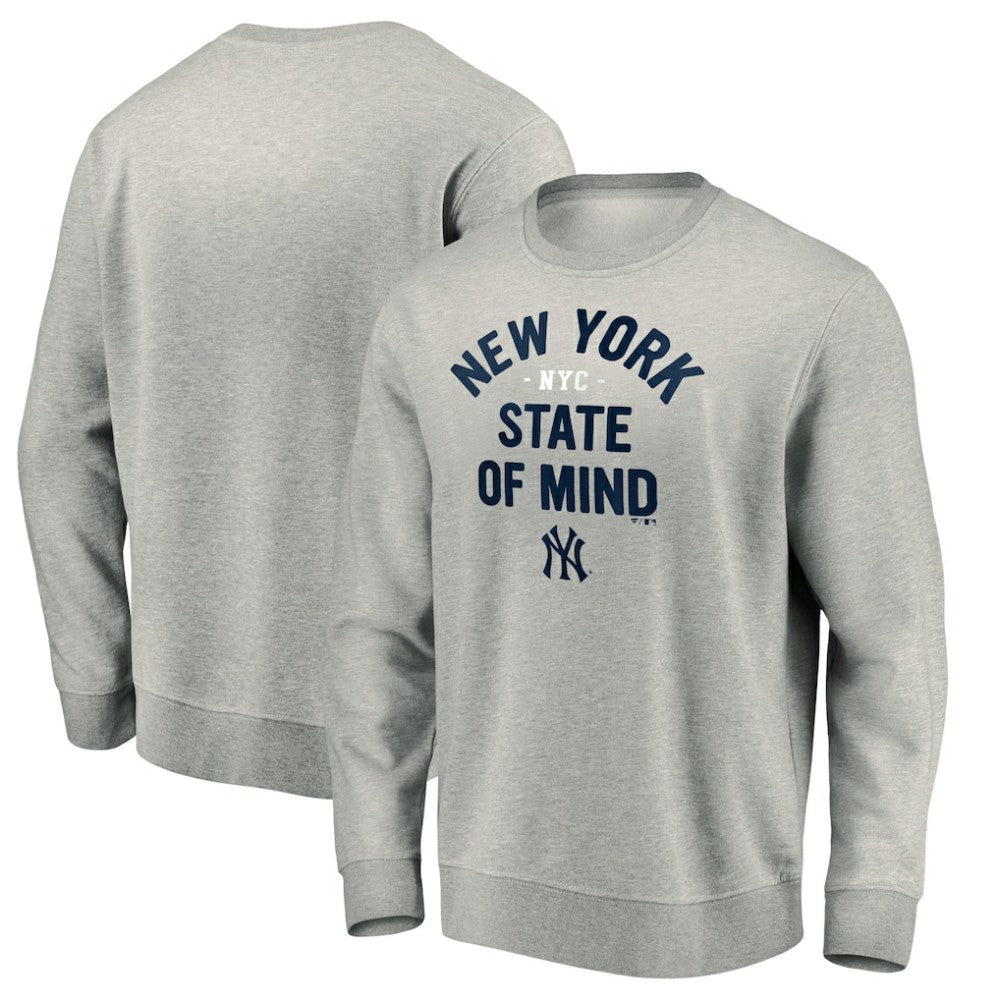 New York Yankees Heater Pullover Sweatshirt - Gray Pullover